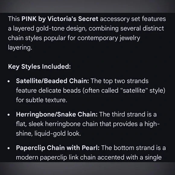 Victoria's Secret Gold Tone Layering Necklaces Set. 4 STUNNING chains! - Picture 7 of 8